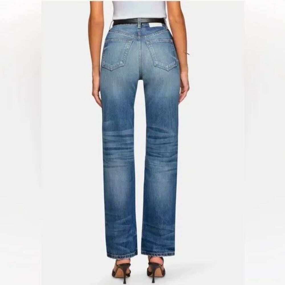 EB Denim women High Rise Straight Jeans size 23 Tommy Wash Button Fly 32" inseam - Picture 3 of 10